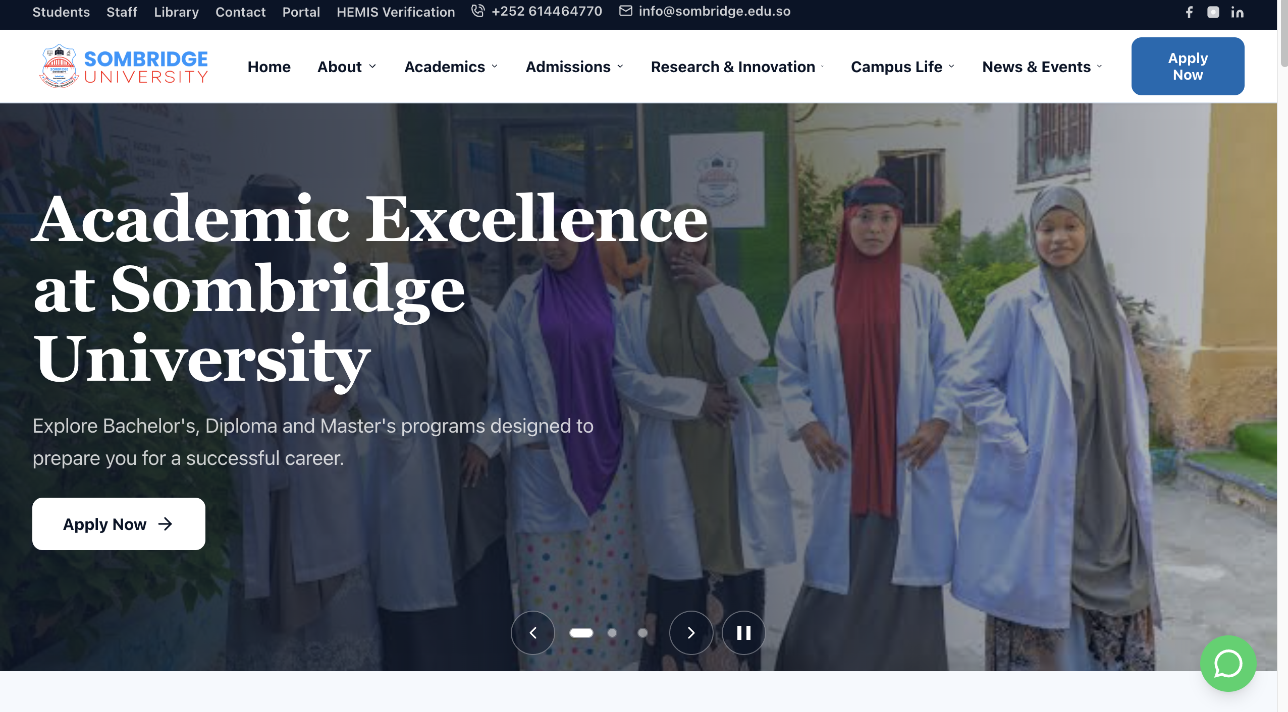 Sombridge University – Website, ERP Portal & HEMIS gallery image 1